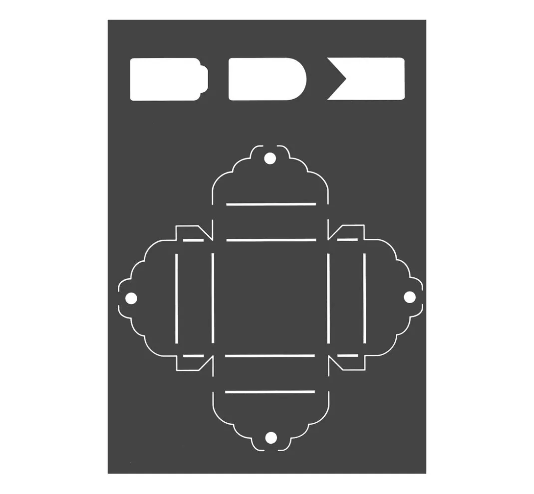 VBS Schachtel- & Dekoschablonen|Schablonen>Schablonen-Set "Schachteln mit Schleife"