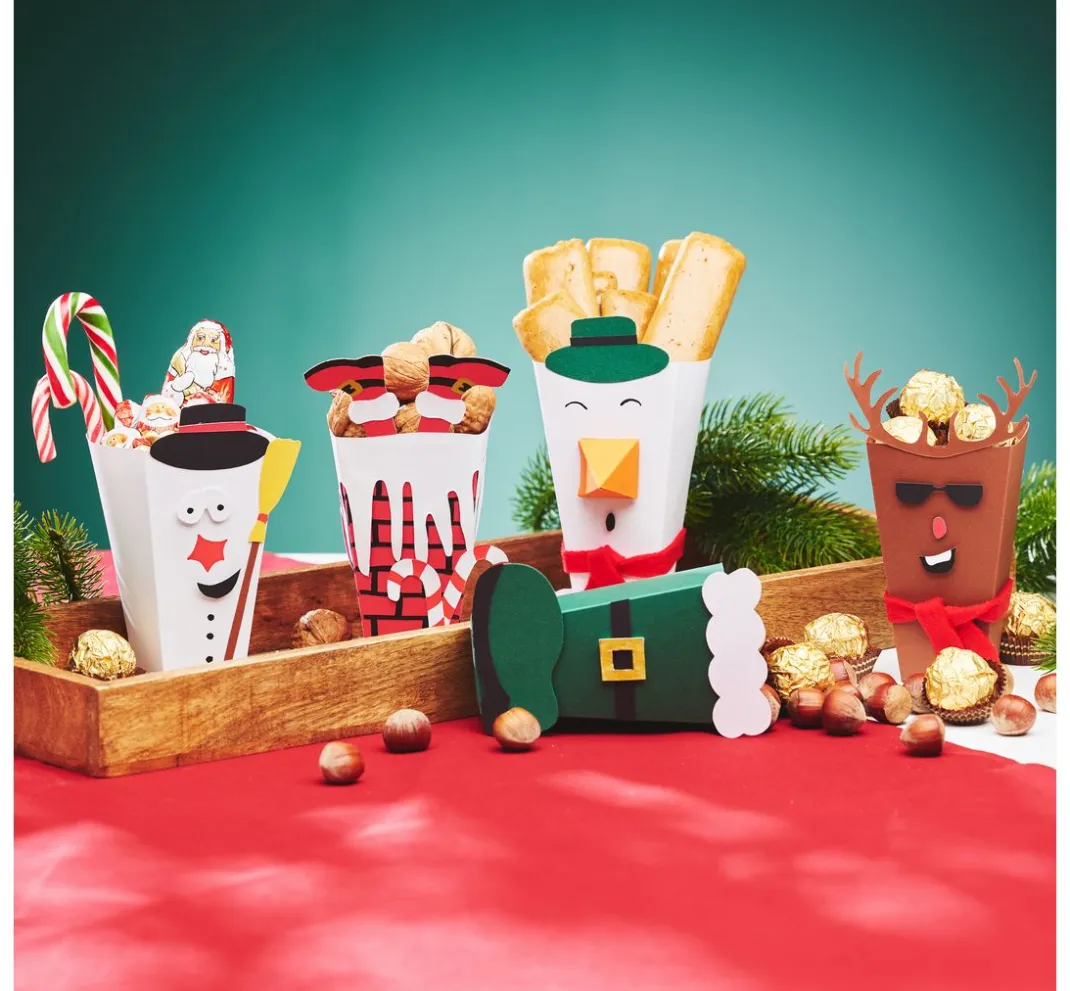 VBS Schachtel- & Dekoschablonen|Schablonen>Schablonen-Set "Weihnachts-Schachteln"