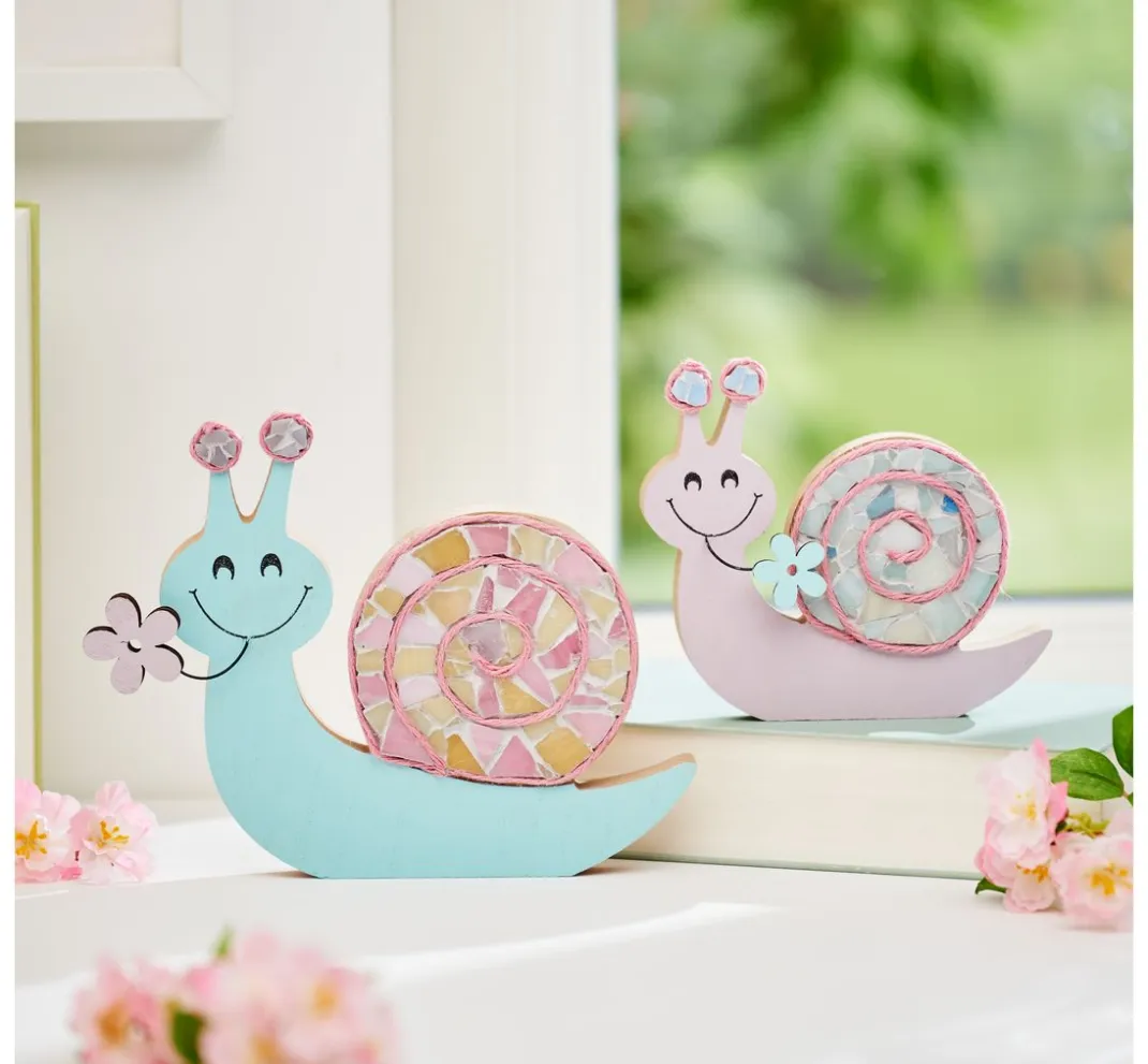 VBS Dekofiguren & -Objekte|Holz, Mdf & Pappmaché>Schnecken "Sunny und Flower"