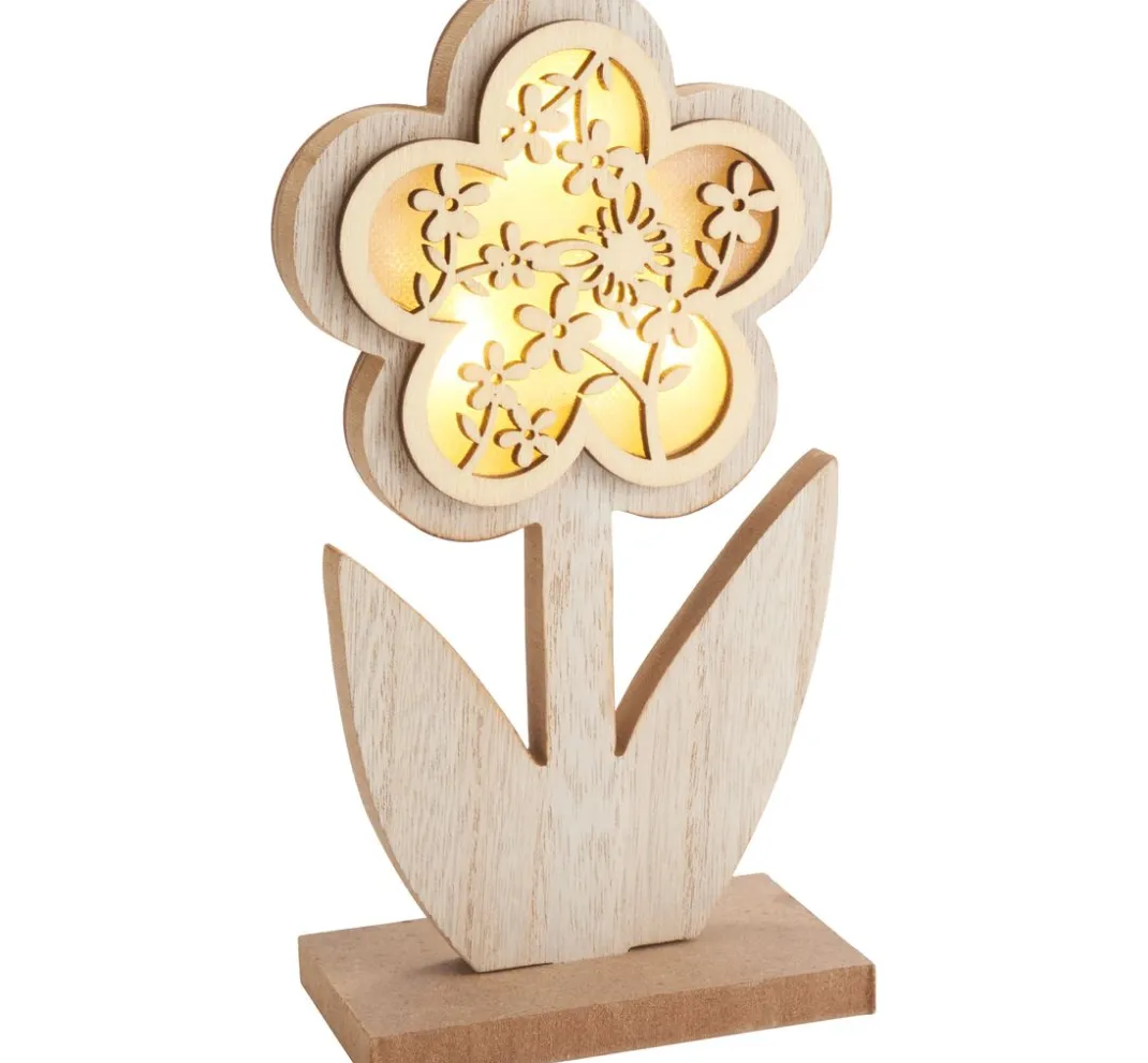 VBS Dekofiguren & -Objekte|Holz, Mdf & Pappmaché>Standblume mit LED