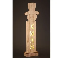 VBS Holz, Mdf & Pappmaché>Standfigur "Schneemann", inkl. Beleuchtung