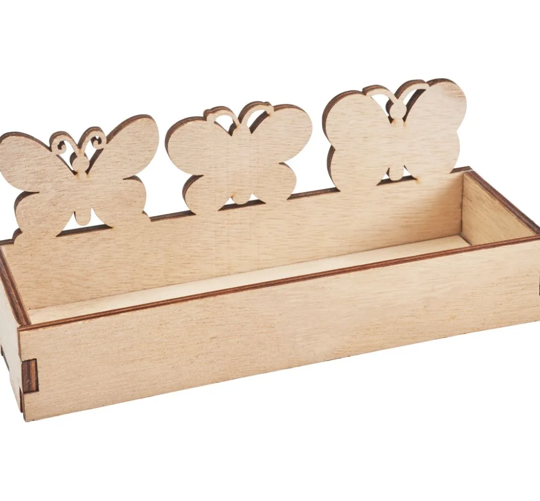 VBS Gefäße|Holz, Mdf & Pappmaché>Steckbausatz Schmetterlingsbox