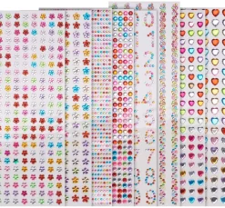 VBS XXL Sticker & Klebebänder|Applikationen & Labels>VBS Strassstein-Sticker "Bunt gemixt", 8 Karten