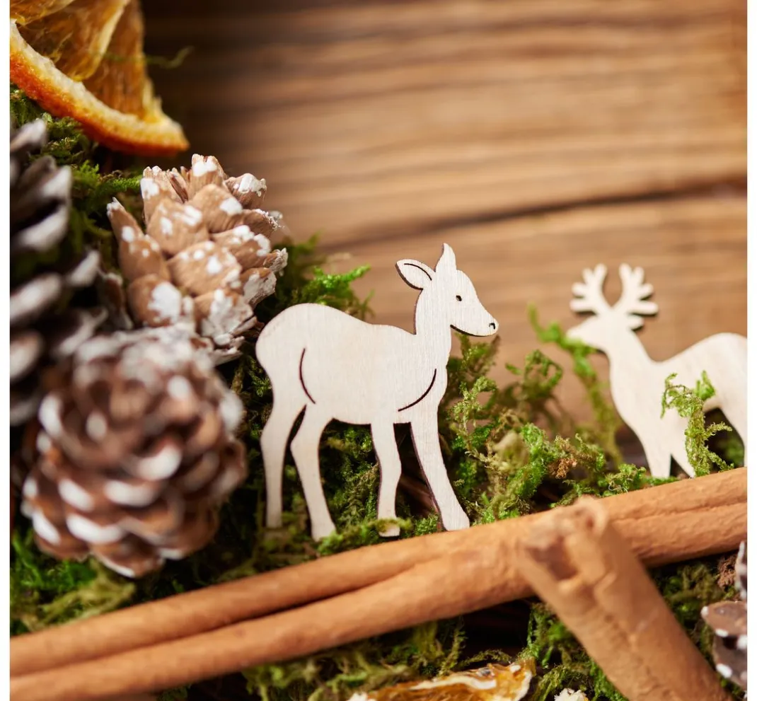VBS Dekofiguren & -Objekte>Streuteile "Weihnachtsmotive" in Holzbox
