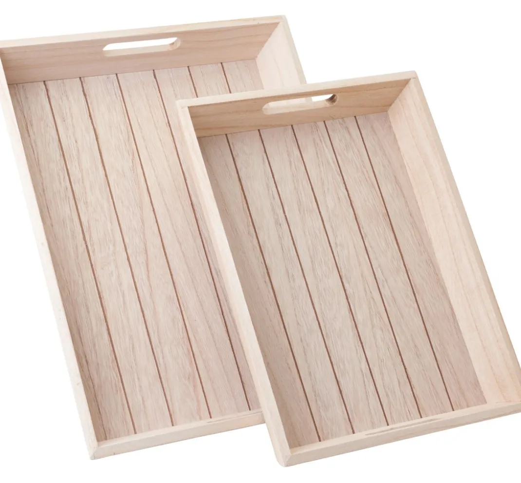 VBS Schalen & Tabletts|Serviettentechnik>Tablett "Casa", 2er-Set