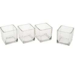 VBS Glasgravur|Glas- & Porzellanmalerei>Teelichtgläser "Cube", 4 Stück