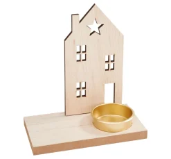 VBS Holz, Mdf & Pappmaché>Teelichthalter "Weihnachtshaus"