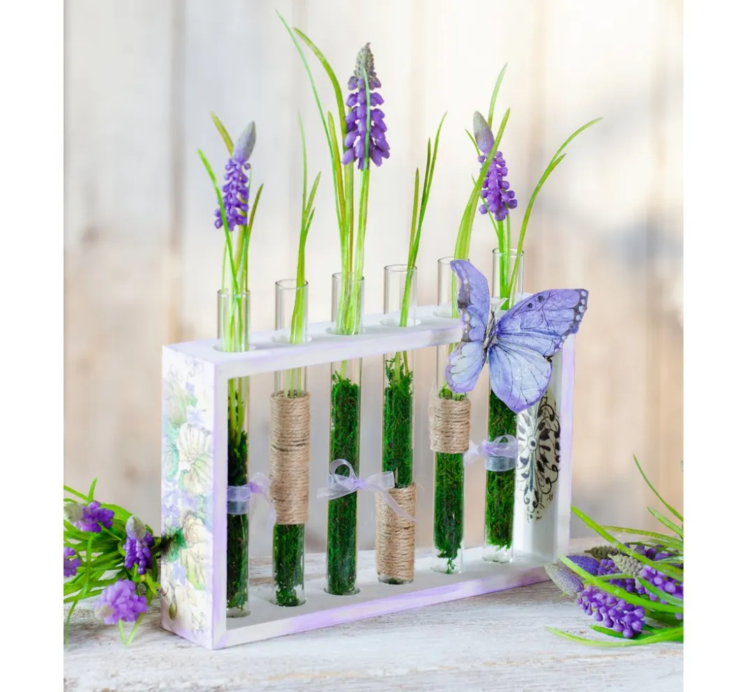 VBS Glas & Porzellan|Holz, Mdf & Pappmaché>Vase Reagenzglashalter "Cube"
