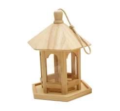 VBS Serviettentechnik|Holz, Mdf & Pappmaché>Vogel-Futterhaus, 6 eckig, Holz