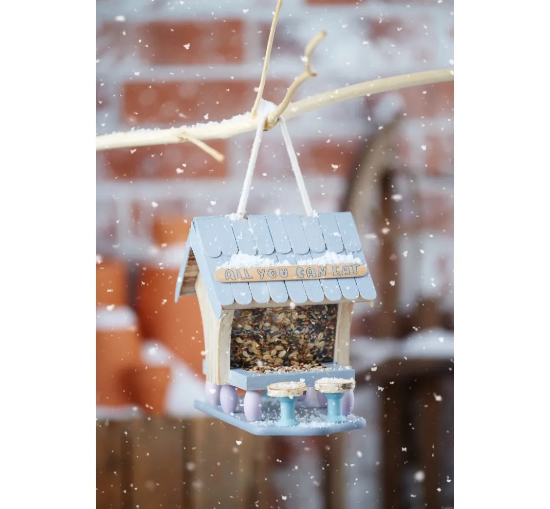 Kinder VBS Holz|Serviettentechnik>Vogel-Futterhaus zum Aufhängen