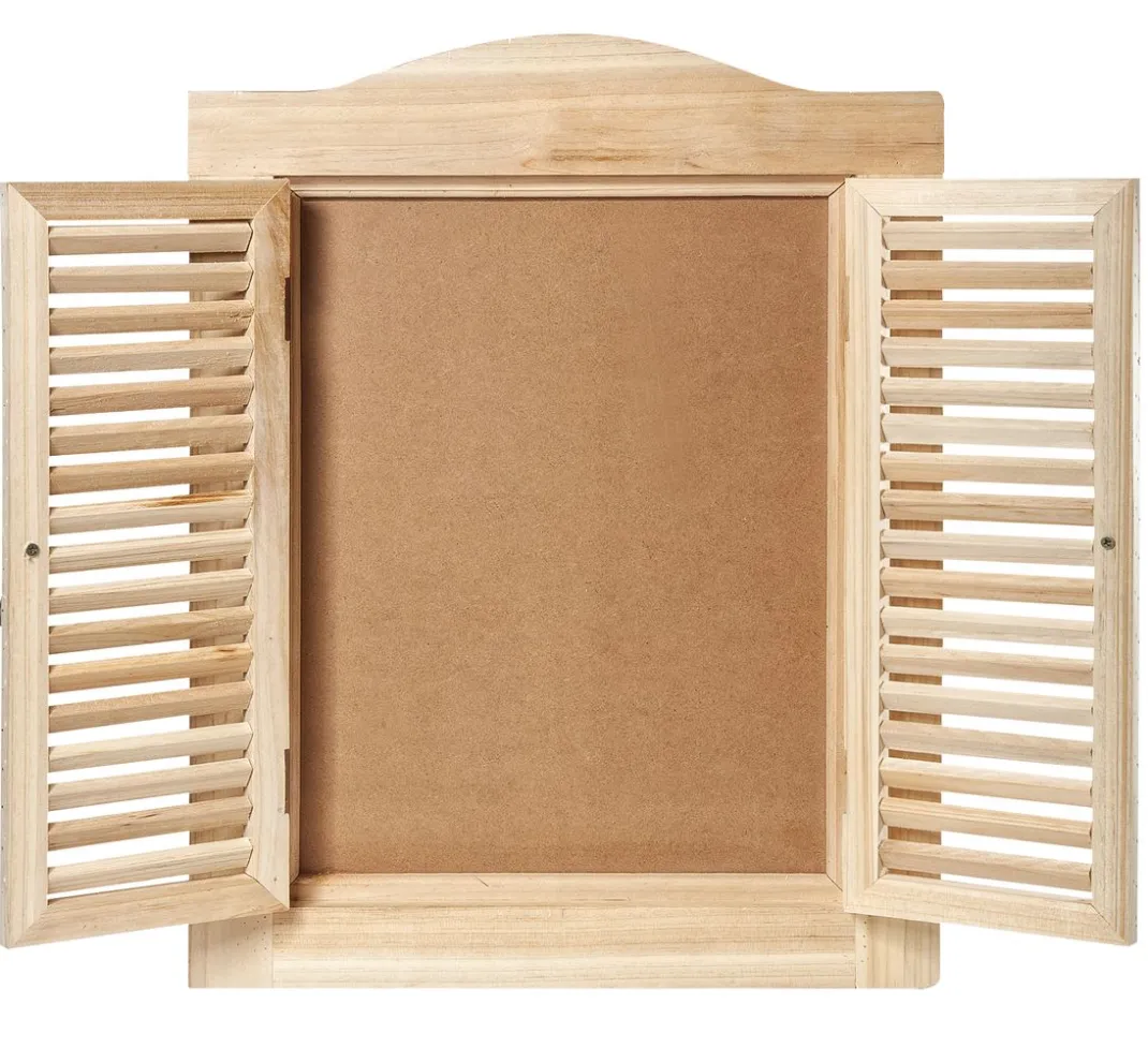 VBS Serviettentechnik|Brandmalerei>Wandtafel "Fensterladen"