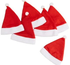 VBS Miniaturen|Dekofiguren & -Objekte>Weihnachtsmützen für 8 cm Kopfdurchmesser, 6 Stück