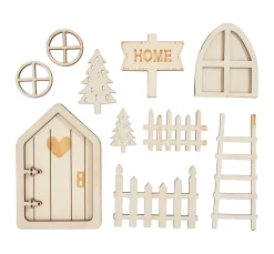 VBS Miniaturen|Holz, Mdf & Pappmaché>Wichteltür-Set "Home"