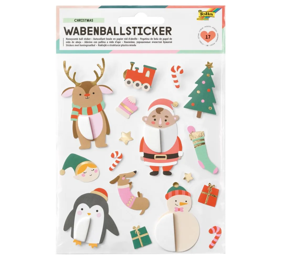folia Scrapbooking|Kartengestaltung>Wabenball Sticker "Christmas"