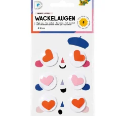 Kinder folia Wackel- & Tieraugen|Bastelzubehör>Wackelaugen "Hearts", 30 mm, selbstklebend