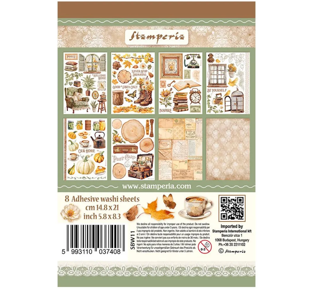 Stamperia Sticker & Klebebänder|Kartengestaltung>Washi Pad "Golden Harmony"