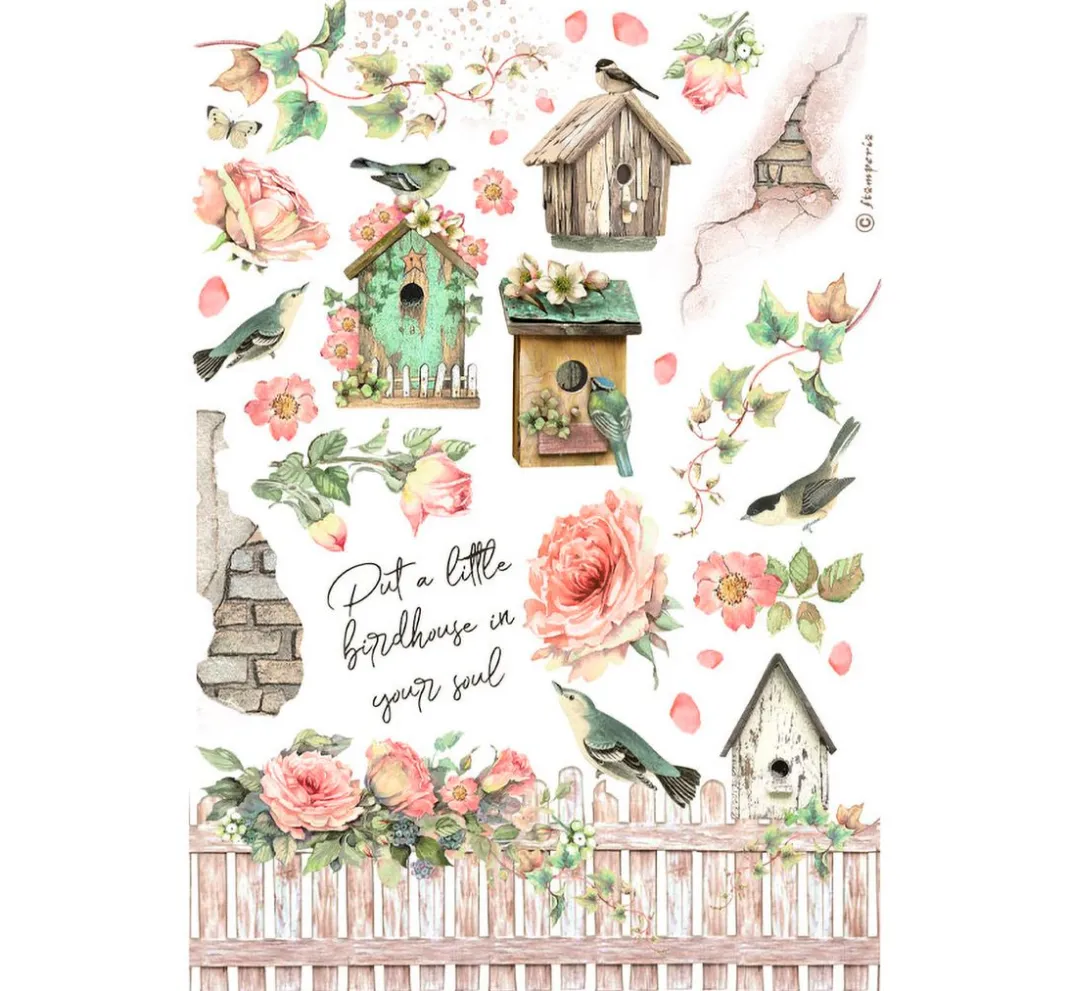 Stamperia Sticker & Klebebänder|Kartengestaltung>Washi Pad "House of Roses"