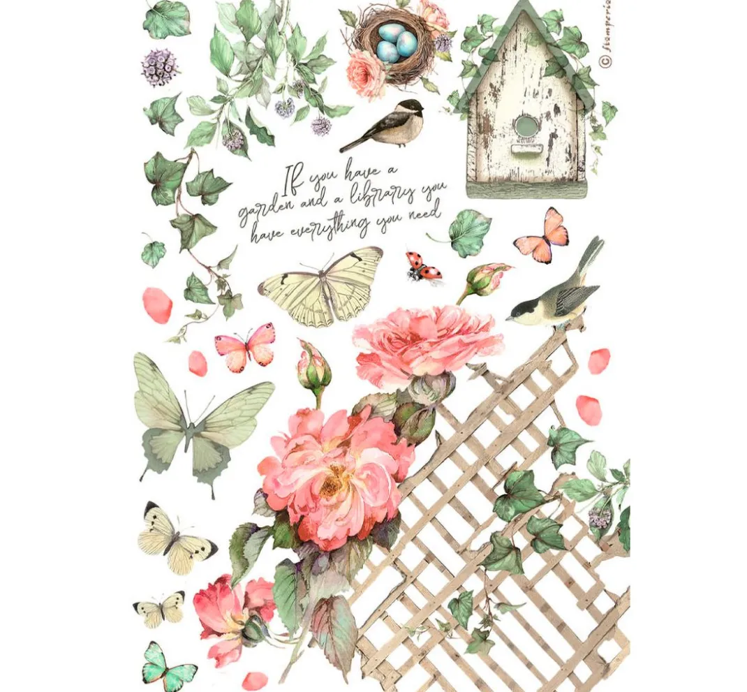Stamperia Sticker & Klebebänder|Kartengestaltung>Washi Pad "House of Roses"
