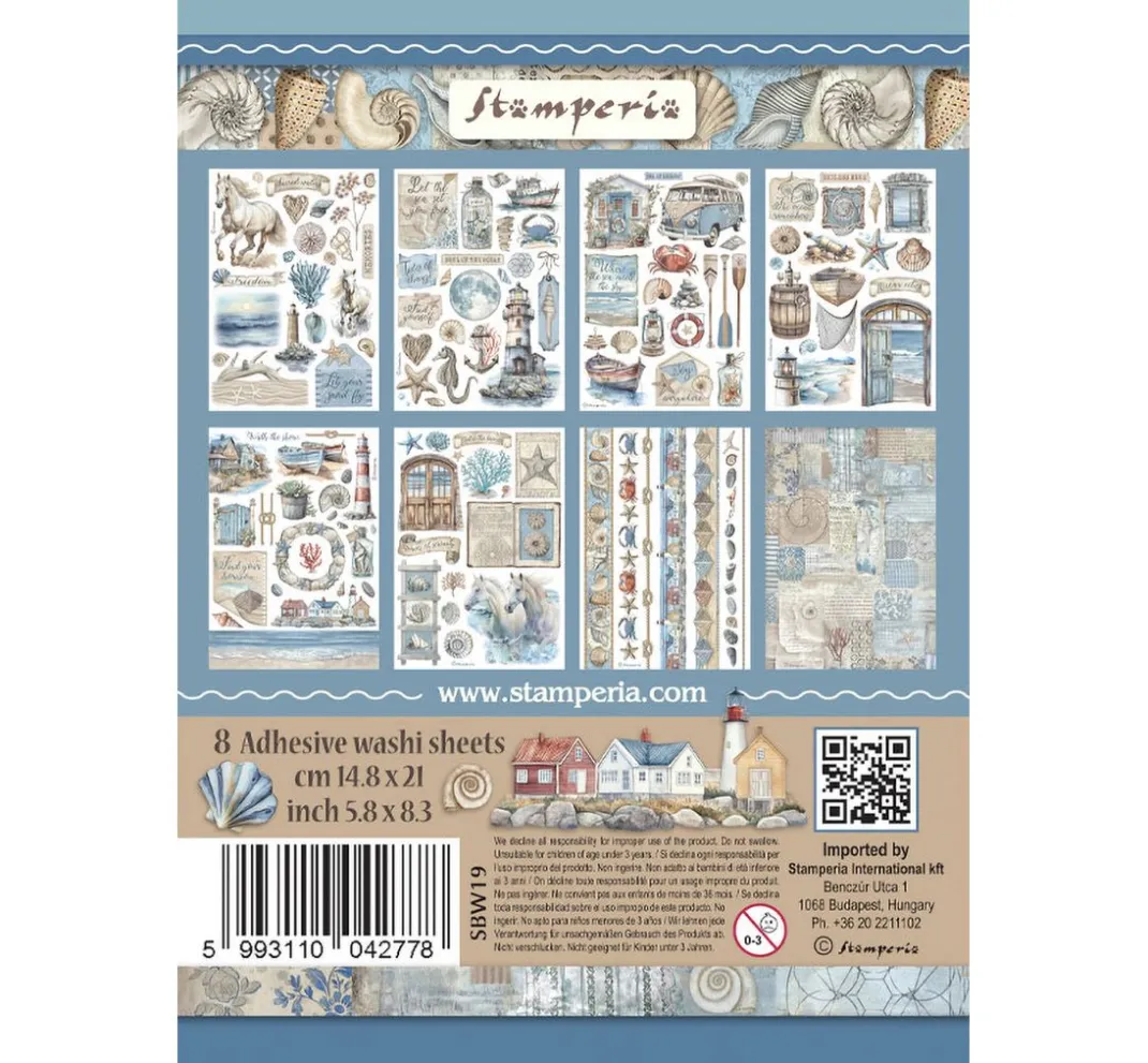 Stamperia Sticker & Klebebänder|Kartengestaltung>Washi Pad "Silent Sea"