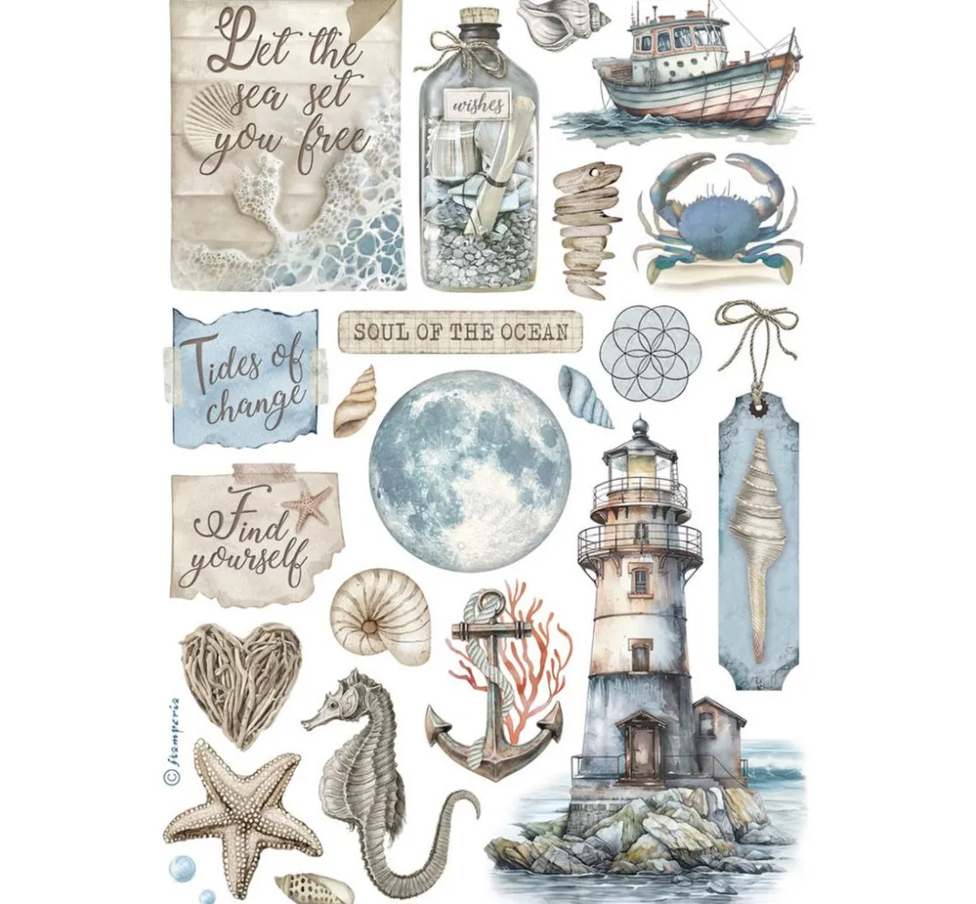 Stamperia Sticker & Klebebänder|Kartengestaltung>Washi Pad "Silent Sea"