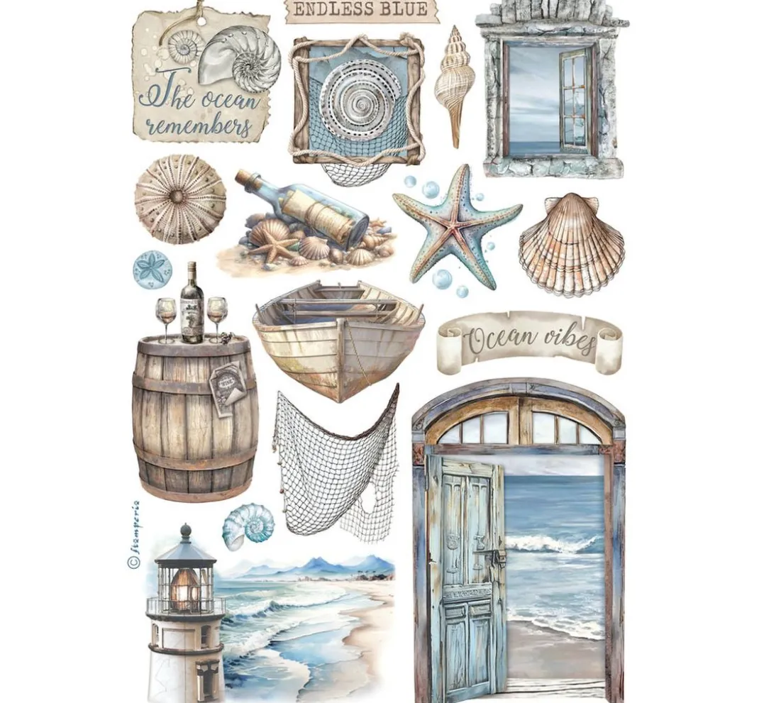 Stamperia Sticker & Klebebänder|Kartengestaltung>Washi Pad "Silent Sea"