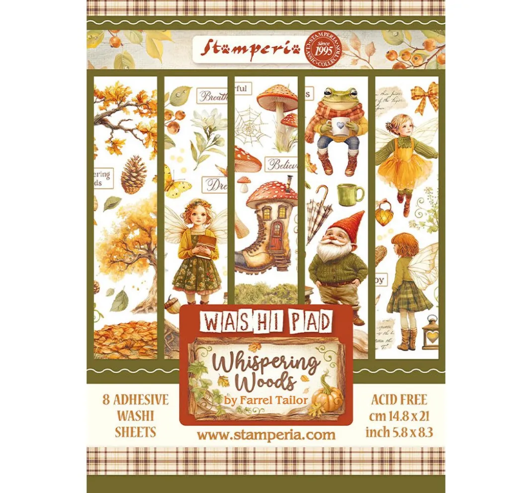 Stamperia Sticker & Klebebänder|Kartengestaltung>Washi Pad "Whispering Woods"