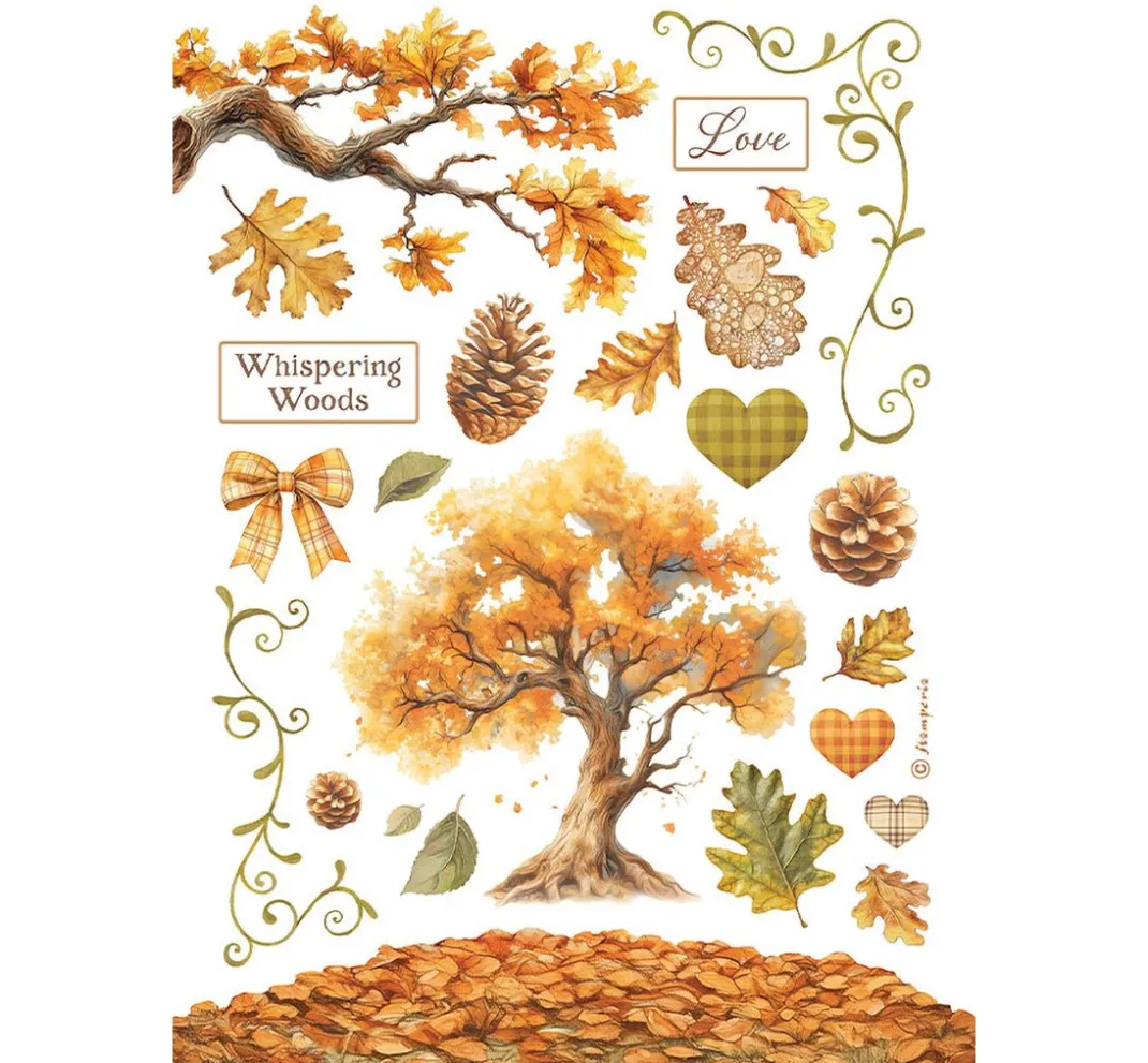 Stamperia Sticker & Klebebänder|Kartengestaltung>Washi Pad "Whispering Woods"