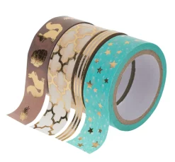 folia Bullet Journal|Masking Tape>Washi Tape Set "Hot Foil", Türkis/Gold