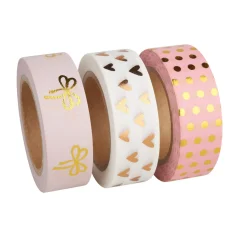 Rayher Bullet Journal|Masking Tape>Washi Tape Set "Rose/Gold Foil"