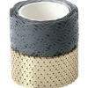 folia Masking Tape|Sticker & Klebebänder>Washi-Dekor "Grau/Gold"