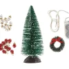 HobbyFun Miniaturen>Wichtel-Set "Beleuchteter Weihnachtsbaum & Tannenkranz"