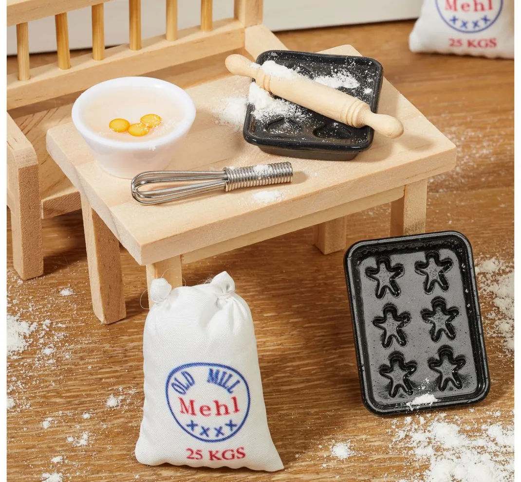 HobbyFun Miniaturen|Holz, Mdf & Pappmaché>Wichtel-Set "Tisch, Bank & Stuhl"