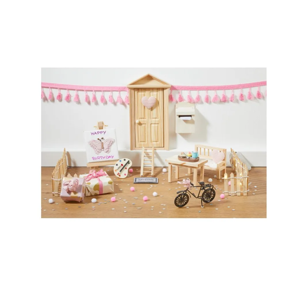 HobbyFun Miniaturen|Holz, Mdf & Pappmaché>Wichtel-Set "Tisch, Bank & Stuhl"