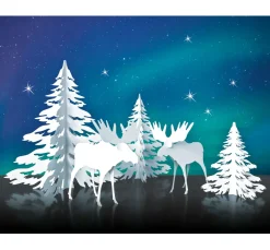 URSUS Falt- & Origamipapier|Papier-Bastelsets>Winterliche Papierszenerie "Elche"