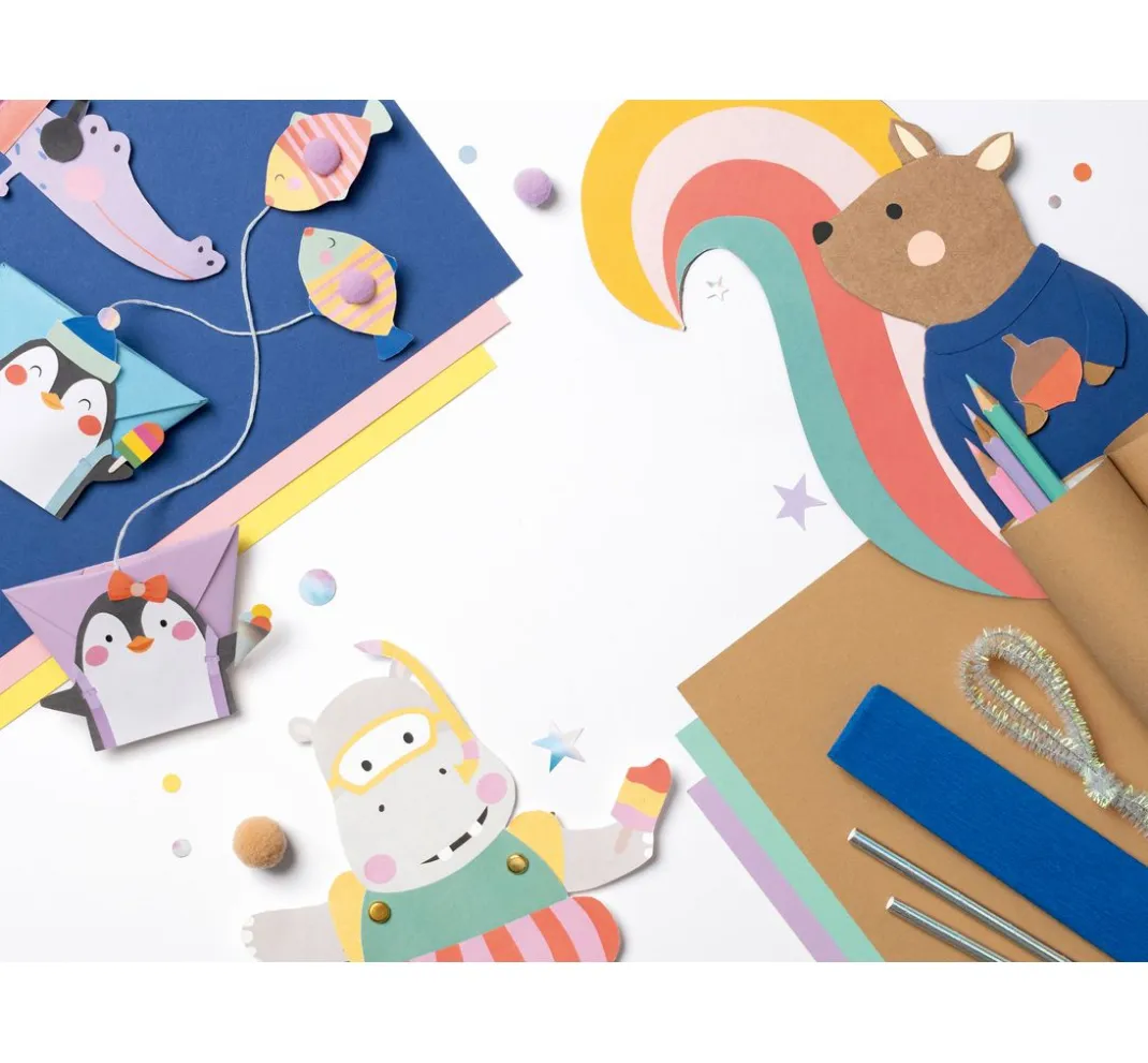Kinder folia Papier-Bastelsets|Weitere Geschenkideen Für Kinder>WOW Bastel Box "Happiness Safari"